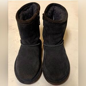 BEARPAW Gray Genuine Leather Suede Zip Boots Toddler Girl’s 9 EUC EXCELLENT
